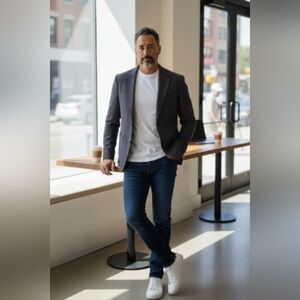 JORDAN MARSH Stylish Gray Blazer SIZE 42 R